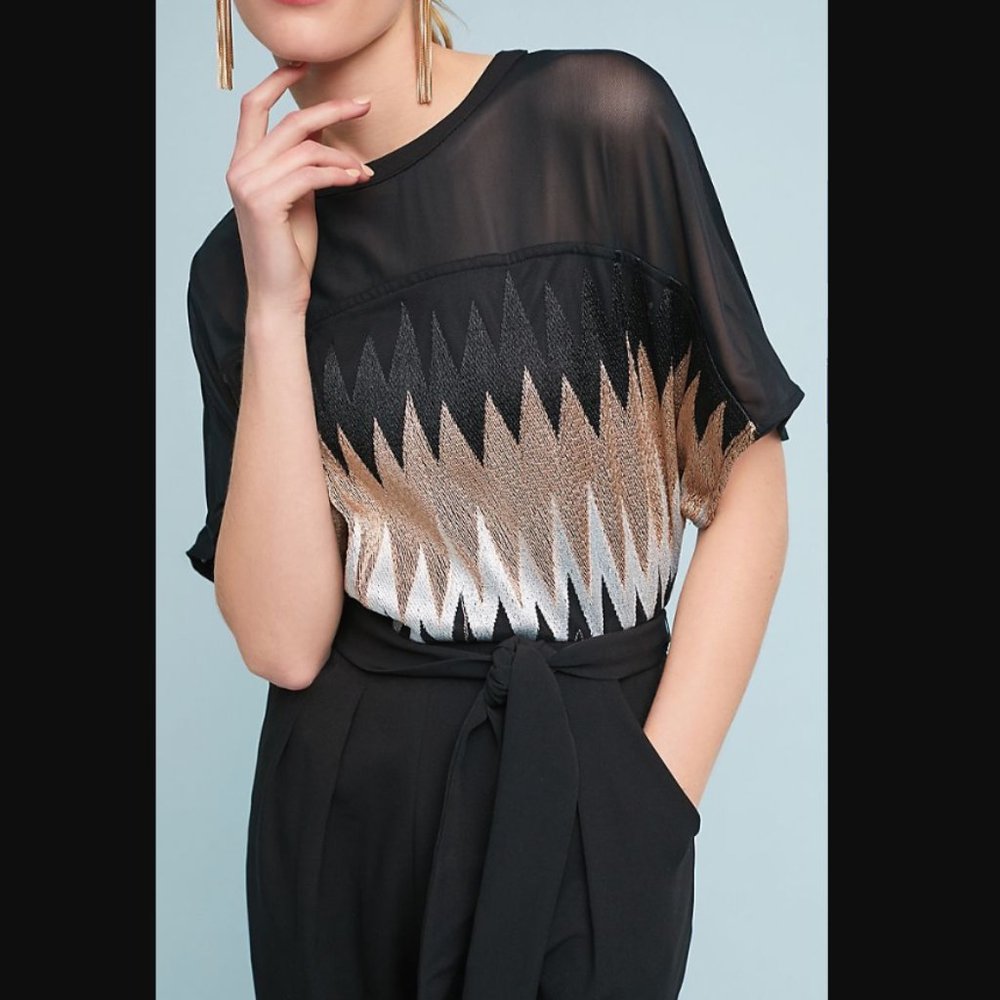 Eva Franco Anthropologie Jumpsuit with Tie Belt - Picture 2 of 3